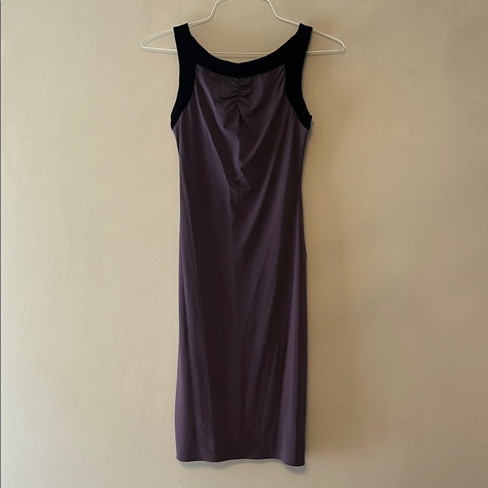 Elegant Purple and Black Sleeveless Dress